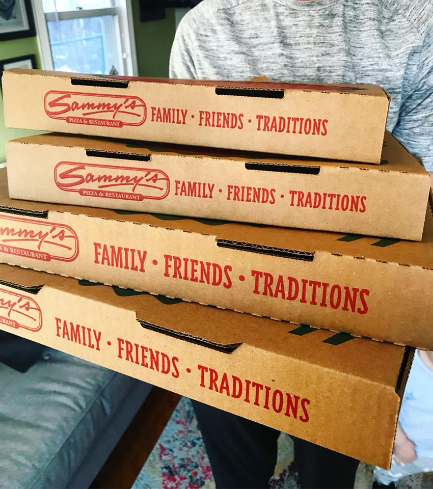 Sammys take out pizza boxes